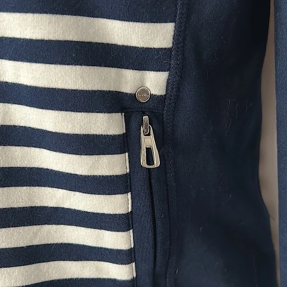 Lauren Ralph Lauren NWT Navy/White Striped Full Zip Jacket Coat **Size XS**🌺🌺 - Picture 5 of 6